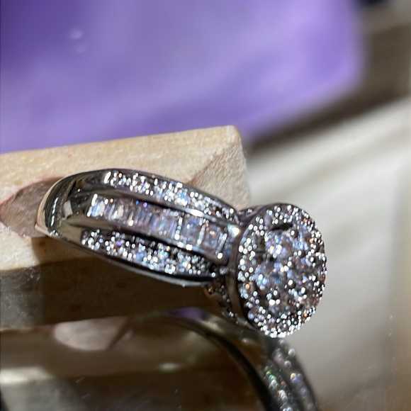 Paved Halo 925 & CZ Ring - Picture 5 of 5